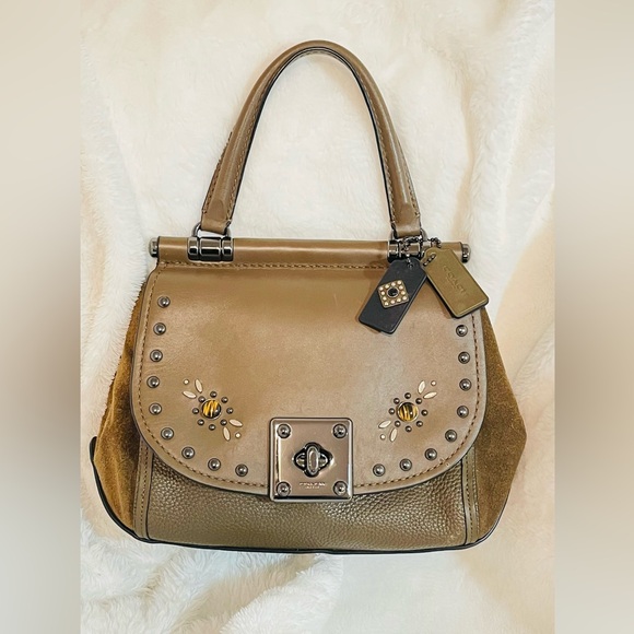 Coach Handbags - Coach 1941 drifter with 2 hangtags Olive/Tan Studded Leather Top-Handle Satchel